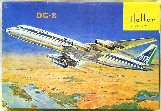 Heller 1/125 DC-8 Super Jet UTA -  Union de Transports Aeriens, 705 plastic model kit